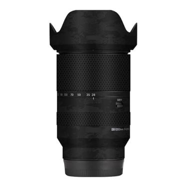 Imagem de Adesivo de câmera antiarranhões para tampa de lente para Tamron 28-200 mm adequado para Sony Mount película protetora protetor de corpo decalque 28-200 (Knight Black)