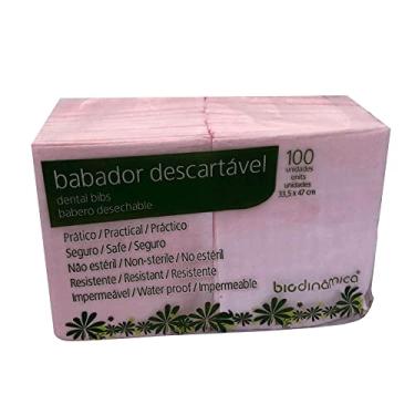 Imagem de Babador Rosa Descartável com 100 unidades