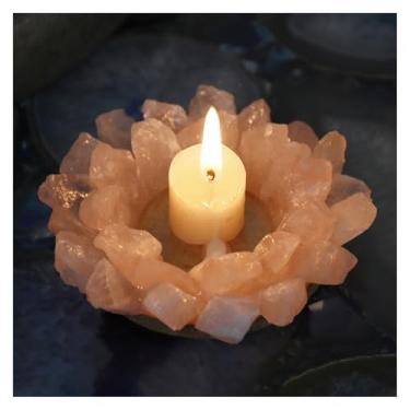 Imagem de Castiçal de cristal de quartzo rosa natural para vela de chá ornamentos de castiçal de casamento europeus para sala de estar, decoração moderna e macia (quartzo rosa (9 cm sem vela))