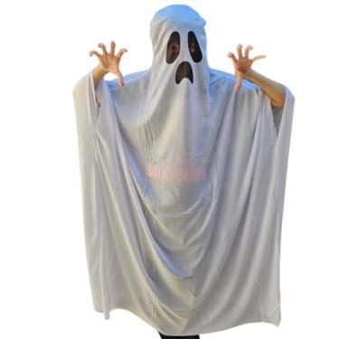 Imagem de Capa fantasia cosplay fantasma 160cm adulto Halloween - party