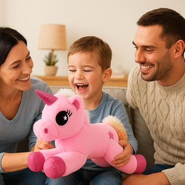 Imagem de Unicórnio Pelucia Macio 30 cm - NoBrand, Rosa