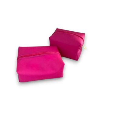 Imagem de Kit 2 Nécessaire Plástico Rosa - DaniBordados, Rosa
