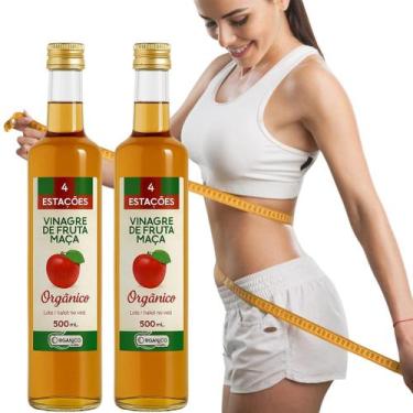 Imagem de KIT 2 Vinagre 100% Orgânico de Maçã Acidez 4,2% 500ml - 4 Estações