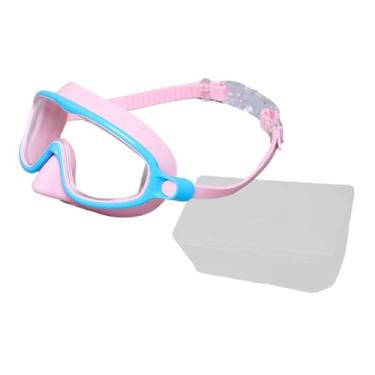 Imagem de Dynwave Óculos de natação infantis, confortáveis ​​e leves, equipamento de natação para mergulho com snorkel e esportes aquáticos, Rosa Azul