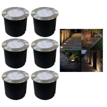 Imagem de 6 Embutido Solo 5w Balizador Led Blindado Ip67 Inox Spot Chão Piso - M