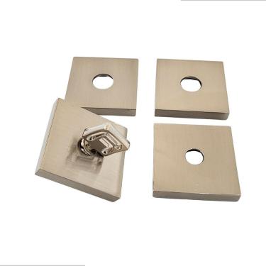 Imagem de Kit Roseta Avulsa Fechadura Pado Banheiro Escovada Rq2