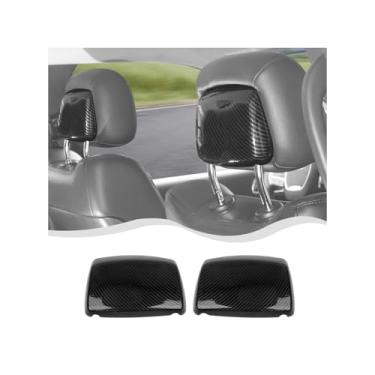 Imagem de HTHE Encosto de cabeça do banco dianteiro Painel traseiro compatível com Jeep Grand Cherokee 2011-2020/para Dodge Durango 2011-2020 Fibra de Carbono