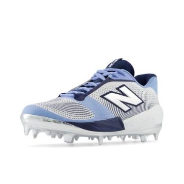 Imagem de New Balance FuelCell Comp V4 Tênis de beisebol masculino, Azul celeste/branco/azul marinho, 45