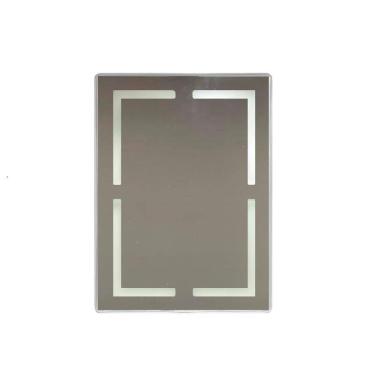 Imagem de Espelho Retangular Com Led Toush Preto Sobrepor - 80 Cm