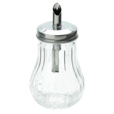 Imagem de Açucareiro de Vidro Lyor 14x7,5 cm com Tampa em Aço Inox