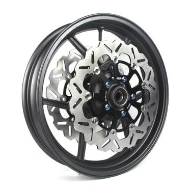 Imagem de Arashi Roda Dianteira e Discos de Freio Rotores para Kawasaki Z800 2013-2016, Z1000 2014-2020, Peças de Acessórios de Substituição de Motocicleta Preto Fosco