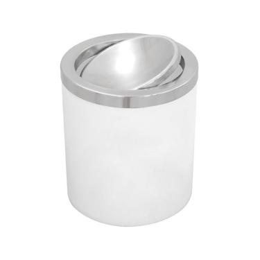 Imagem de Lixeira Tramontina Útil Basculante em Aço Inox com Acabamento Acetinado Corpo em Polipropileno B 5 L