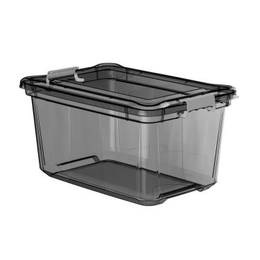 Imagem de Caixa Plastica Organizadora Transparente Grande 50 Litros - Plasvale Preto