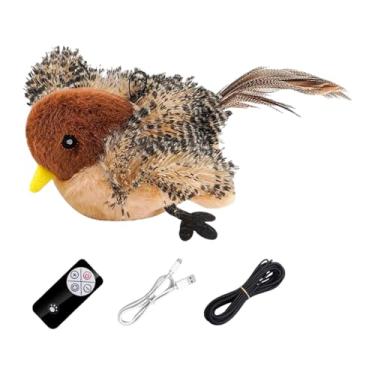 Imagem de MFMEXUL Brinquedo Interativo para Gatos com Som de Pássaro Batendo Asas, Divertido E Realista, com Guinchos Animados para Gatinhos.