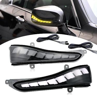 Imagem de BINQIGOO Luz de LED para espelho lateral Infiniti Q50 Q60 Q70 QX50 QX60 QX70 Lâmpadas indicadoras DRL Dynamic Turn Signal Upgrade Espelho LED de substituição (lente transparente)