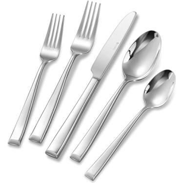 Imagem de KEAWELL Conjunto de talheres imperial premium de 20 peças, serviço para 4 – Talheres de aço inoxidável 18/10 resistentes, podem ser lavadas na lava-louças para jantares elegantes e hospedagem de