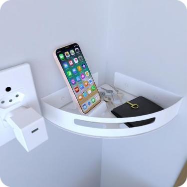 Imagem de Prateleira de Canto Para Quarto Inox Branca Multiuso - HomeFull