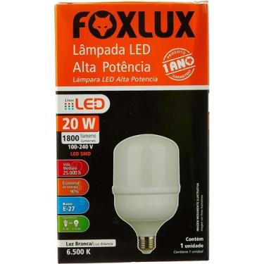 Imagem de Lâmpada Led Bulbo 20w E27 6500k 1600 Lumens Bivolt Foxlux