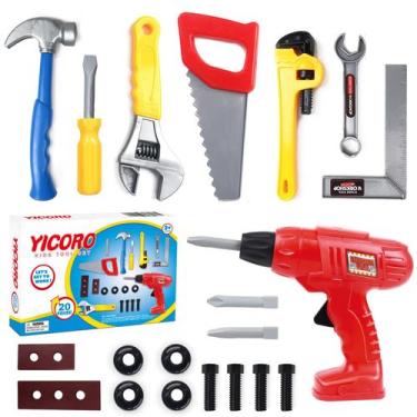 Imagem de Conjunto de ferramentas YICORO Kids 20 unidades com furadeira de brinq