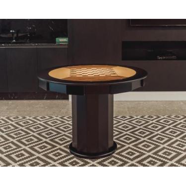 Imagem de Mesa de Carteado com Gavetas e Porta copos - 1,09x0,80 - Com xadrez - 