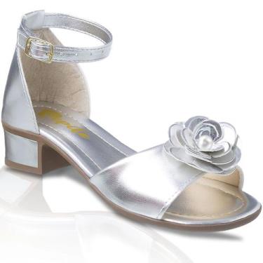 Imagem de Sandália Feminina Infantil Com Saltinho Baixo Sapato Salto Elegante - 