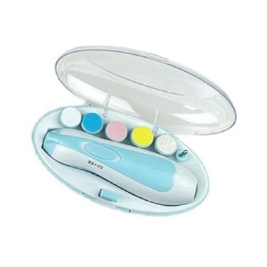 Imagem de Cortador e Lixador Elétrico de Unhas para Bebê e Adulto com Luz Led, 6 Lixas Coloridas para Varias Idades (Azul)