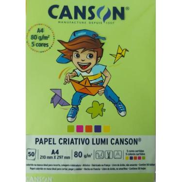 Imagem de Papel A4 80g Canson lumi colorido 50 folhas