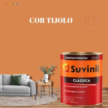 Imagem de Tinta Para Parede Acrílica Laranja Suvinil Clássica 800ml Premium Anti