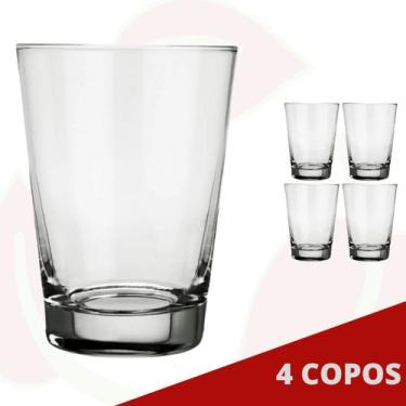 Imagem de 4 Copo de Vidro Caldereta 350ML Nadir Cerveja Drinks Bar Amigos - NADI