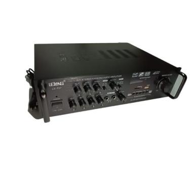 Imagem de Amplificador Som 60W MP3 Rádio FM MIC - AC/DC - 35x29x10cm - Lelong