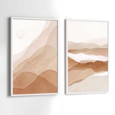 Imagem de Conjunto Quadros Decorativos com Moldura Terracota Marrom Kit 2 Quadro