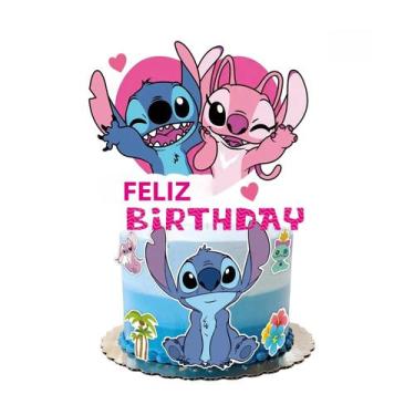 Imagem de Topo De Bolo De Aniversário Stitch, Decorações Para Festas E Temas - M