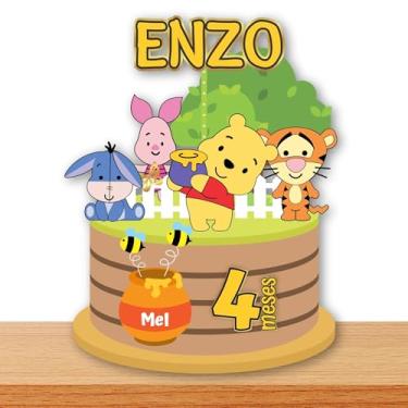 Imagem de Topper • Topo de Bolo Personalizado URSINHO POOH • Decoração de Bolo • Artigos para Festa