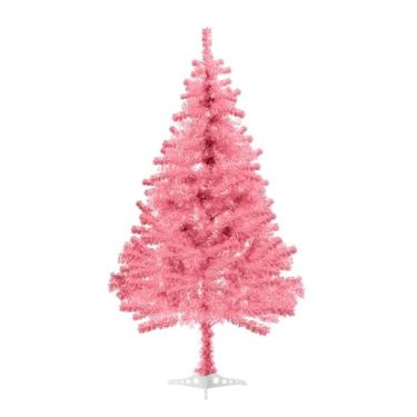 Imagem de Árvore de Natal rosa, árvore de Natal artificial de 1,8 m para decoração de casa, 550 pontas de ramo, árvore de Natal com dobradiças premium para decoração de Halloween