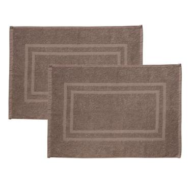 Imagem de Kit 2 Toalhas de Piso Gr�cia, 50x70cm, 100% Algod�o, 600g/m�, Alta Absor��o e Toque Macio, Altihaus (Taupe)