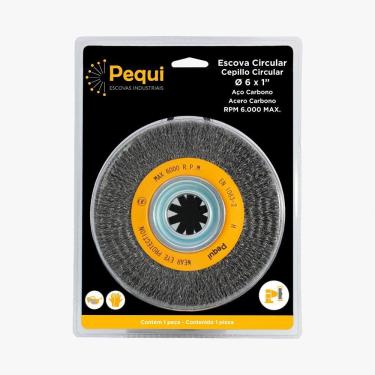 Imagem de Escova Circular Ondulada Pequi 150mm x 25mm de Aço Carbono 