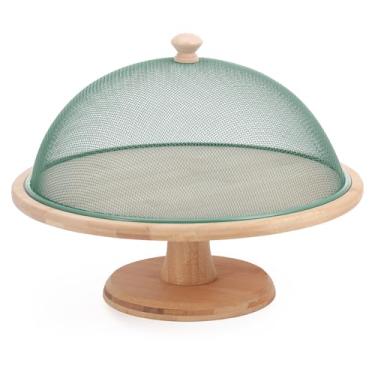 Imagem de PRATO P/BOLO COM PE E TELA PROTEGO VERDE 30x23,2cm