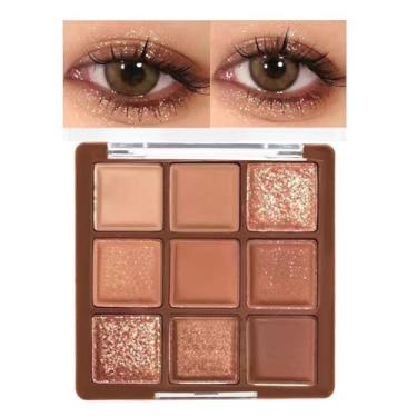 Imagem de KXmzeG Paleta de sombras neutra marrom nude fosco, maquiagem creme, sombra de olhos altamente pigmentada para mulheres mais velhas, aparência natural, longa duração, à prova d'água 01#