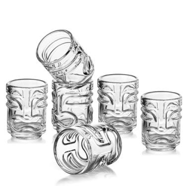 Imagem de Beereraver Conjunto de 6 copos de shot de 50 ml, copos de dose a granel, copo engraçado com base pesada, mini copo de vidro para vodca, uísque, tequila, bebidas alcoólicas, licores (6)