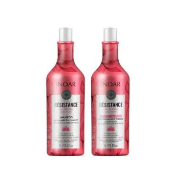 Imagem de Kit Shampoo + Condicionador Inoar Resistance Flor De Lótus 1L