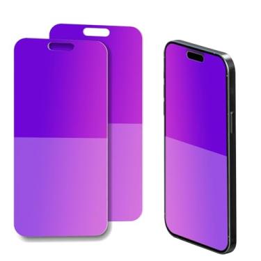 Imagem de Projetado para iPhone 16 Plus, iPhone 15 Plus, Iphone 15 Pro Max 6,7 polegadas Protetor de tela de privacidade fosco e grossy, vidro temperado, gradiente fosco e brilhante, antiespião, antiluz azul