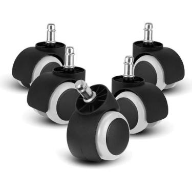 Imagem de Kit 5 Rodízios 11mm Silenciosa Cadeira Gamer Escritório 50mm - Bogu St