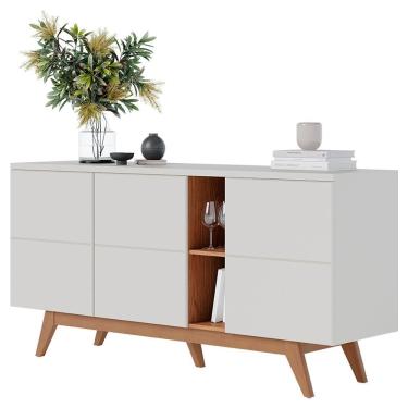 Imagem de Balcao Buffet Aparador 160 Cm Noronha Off White Matte Freijo Colibri