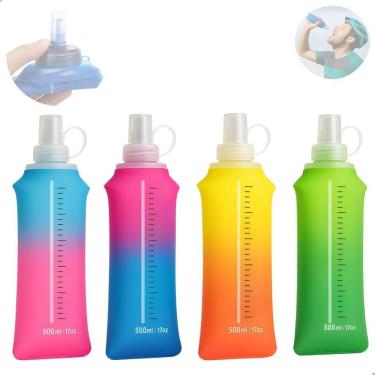 Imagem de 2X Garrafa De Água Dobrável Mole Corrida Silicone Soft Bike