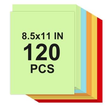 Imagem de Cartolina colorida 21 x 28 cm, papel colorido para impressora de 5 cores 34 kg/200 g/m², 120 folhas, papel cartolina de cores sortidas para convites, cartões DIY, cartões de visita, menus, artesanato