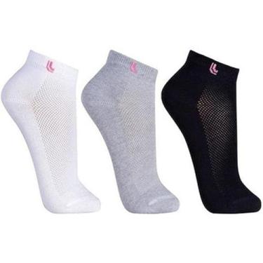 Imagem de Kit 3 Pares de Meias Lupo Feminina Cano Curto Algodão Lisa Premium, So