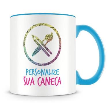 Imagem de Caneca Personalizada do seu Jeito com Alça e Interior Azul Claro - 325