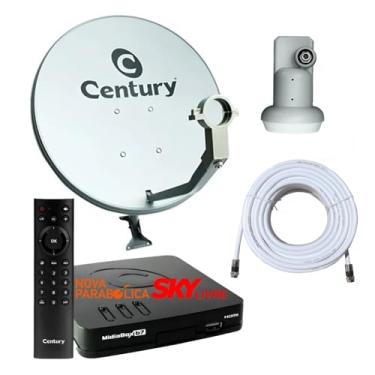 Imagem de Antena Parabólica Century Livre de Mensalidade com 1 Receptor Midiabox B7