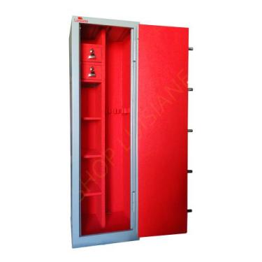 Imagem de Cofre para 05 armas longas 130x38 linha B - Ventura, Cinza com vermelh