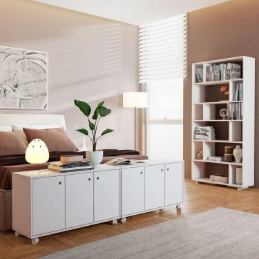 Imagem de Escritório Completo 6 Portas 7 Prateleiras Branco Bkd - Brv